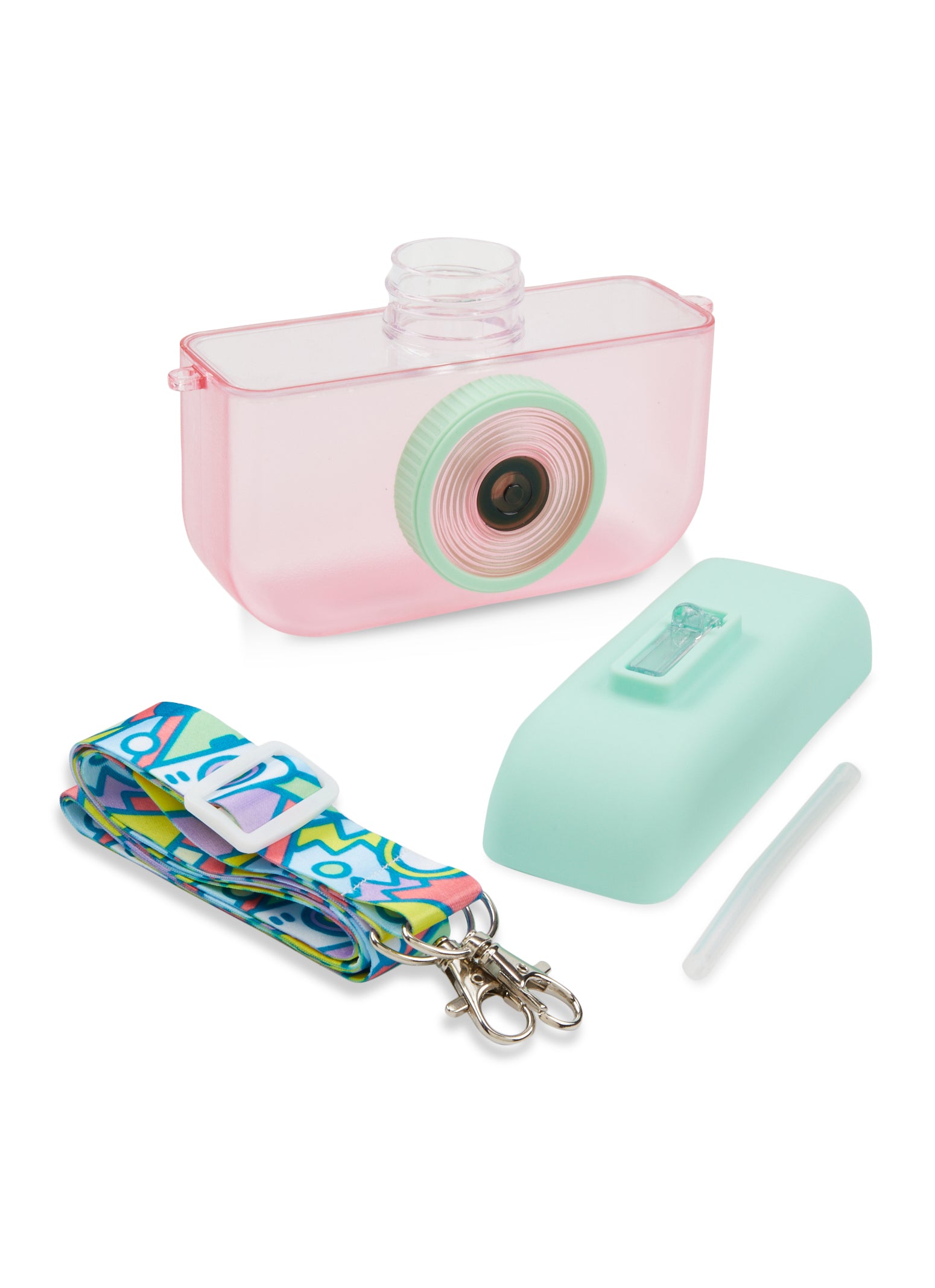 Camera Water Bottle with Straw
