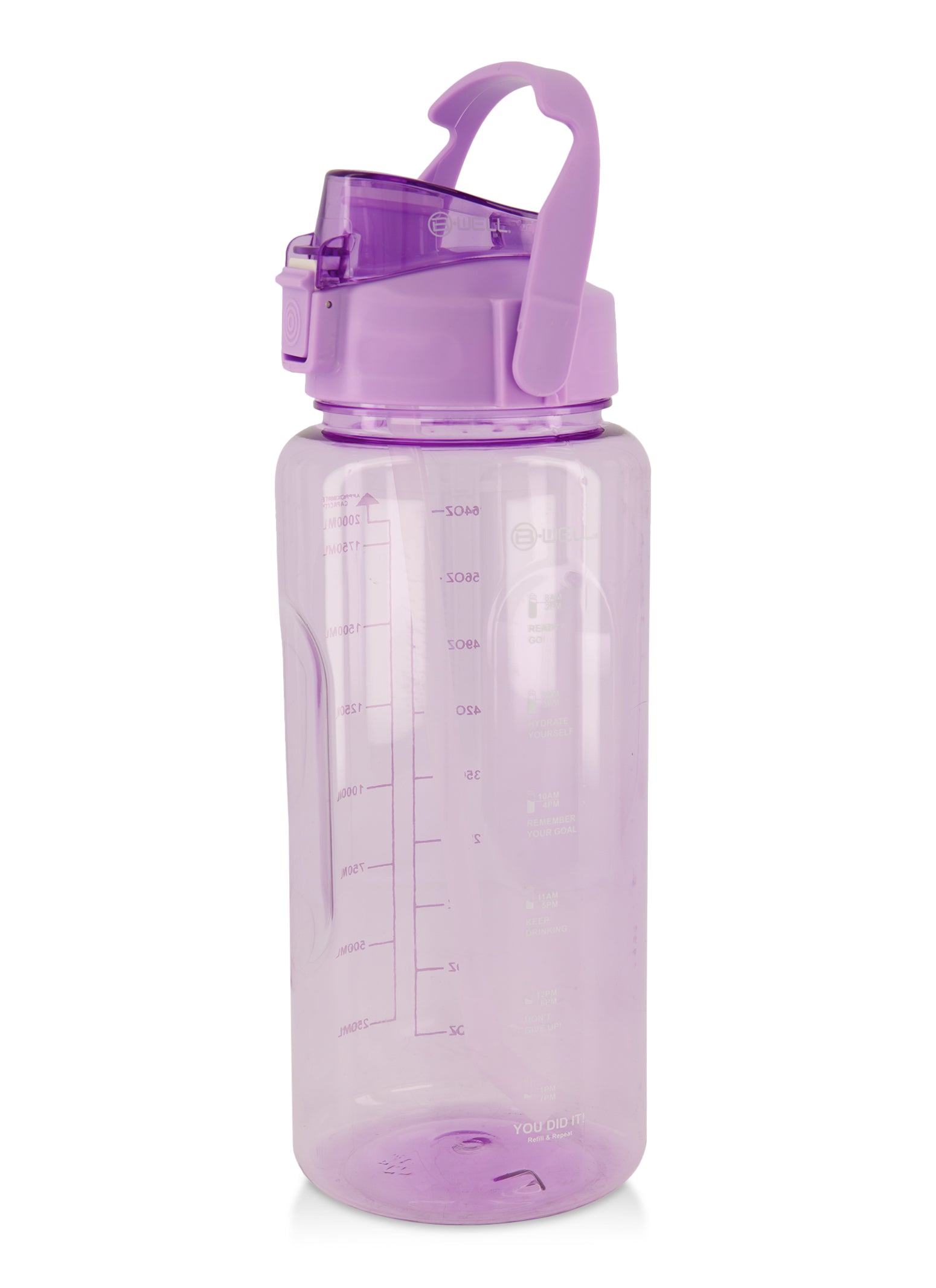 Motivational Ombre Flip Straw Water Bottle - Purple