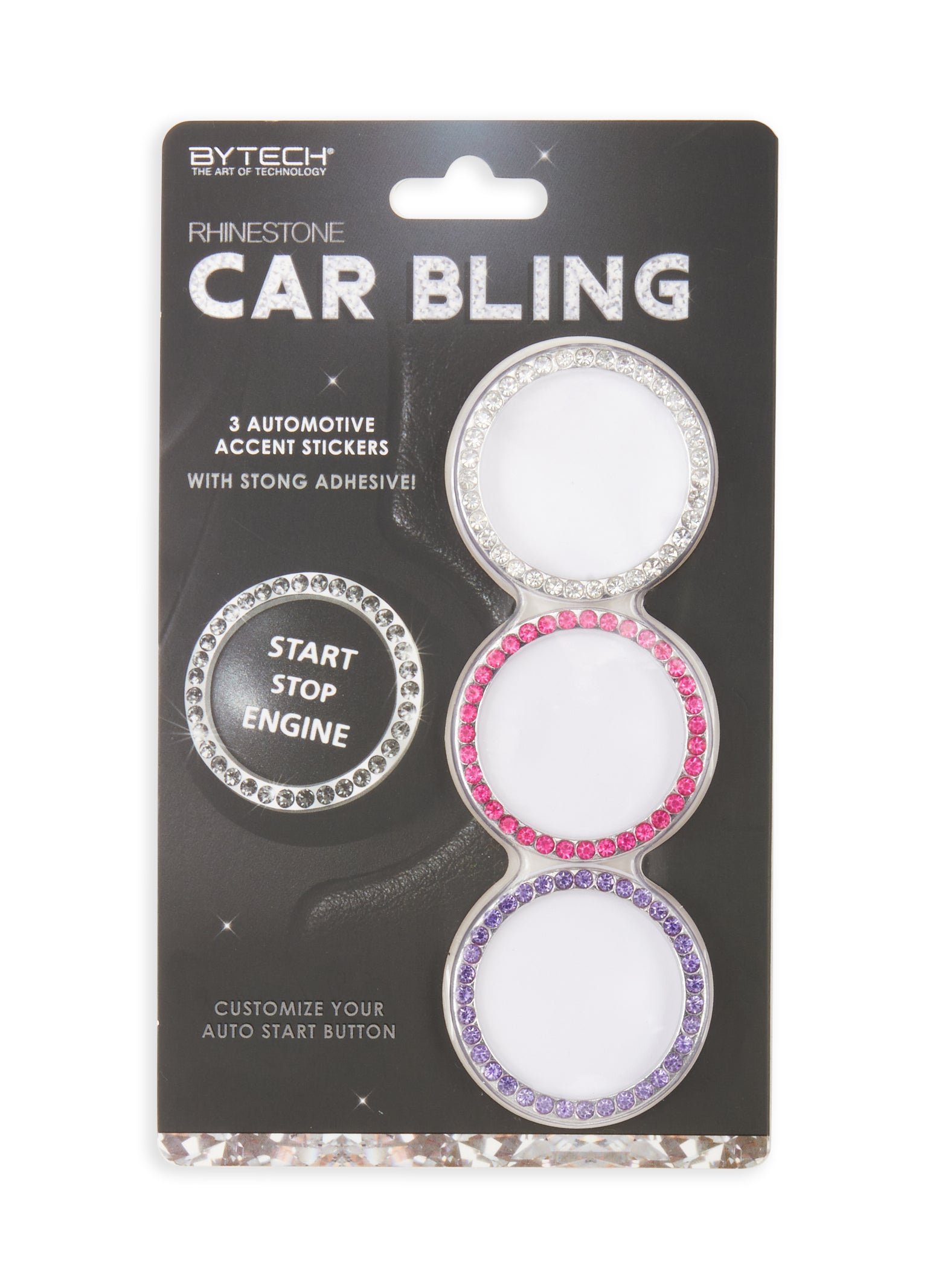 Rhinestone Car Bling 3 Pack Automotive Accent Stickers