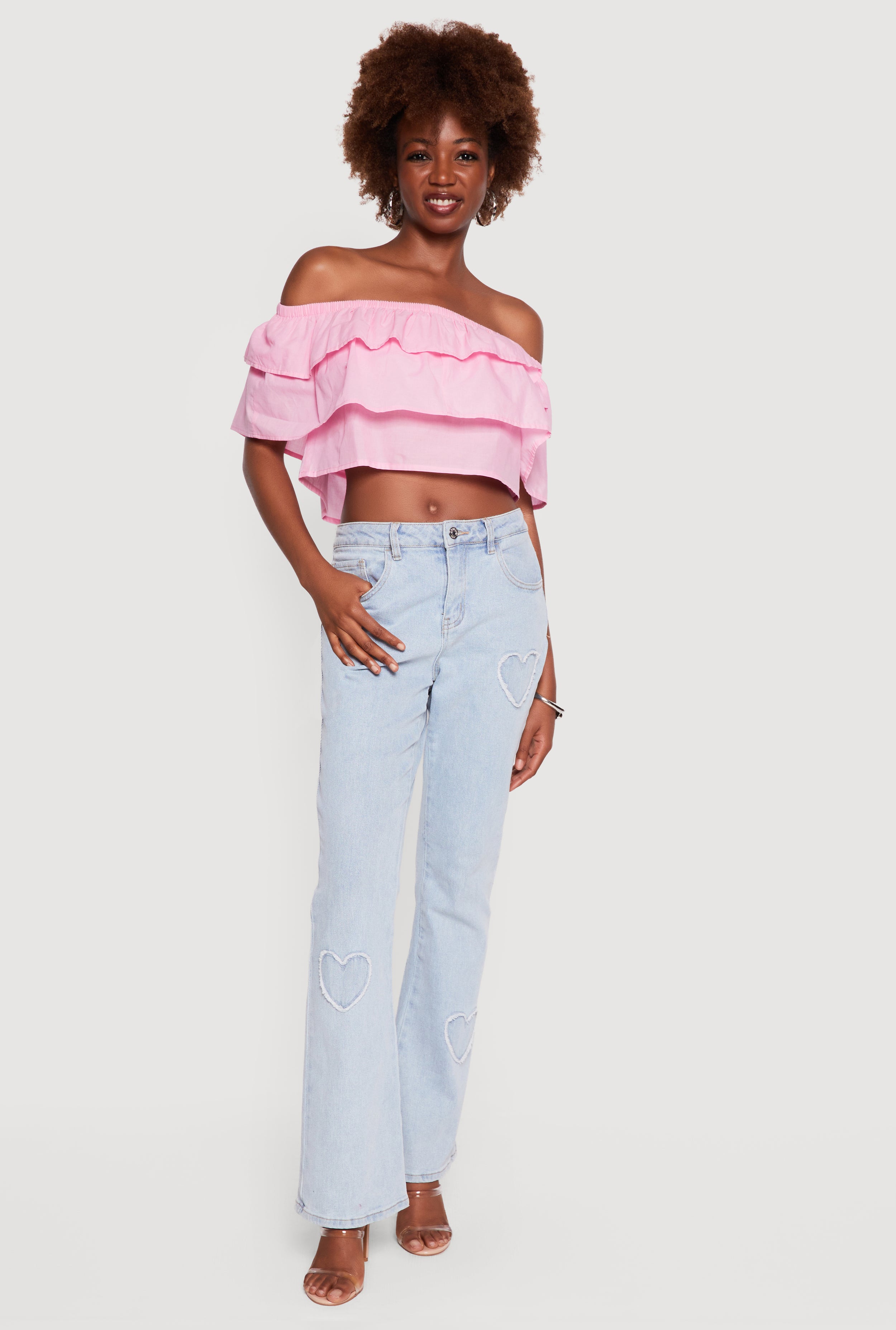 Crop Top Off The Shoulder | Rainbow Shops