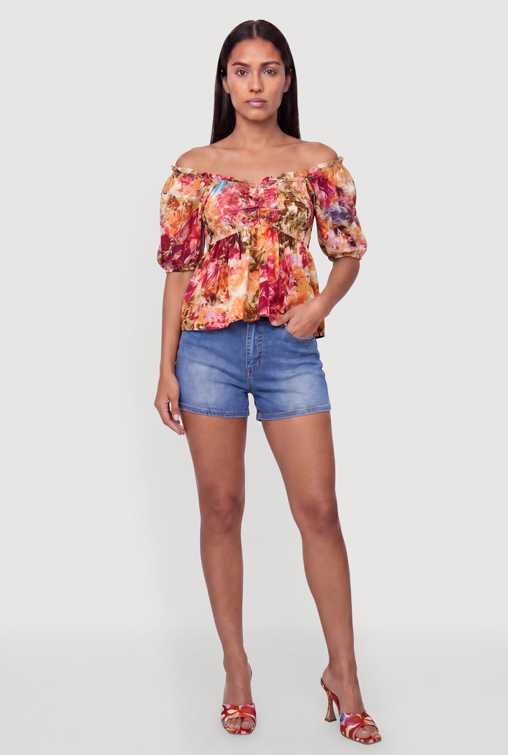 off the shoulder tops and dresses Printed Off-Shoulder Tunic Dress | Wholesale