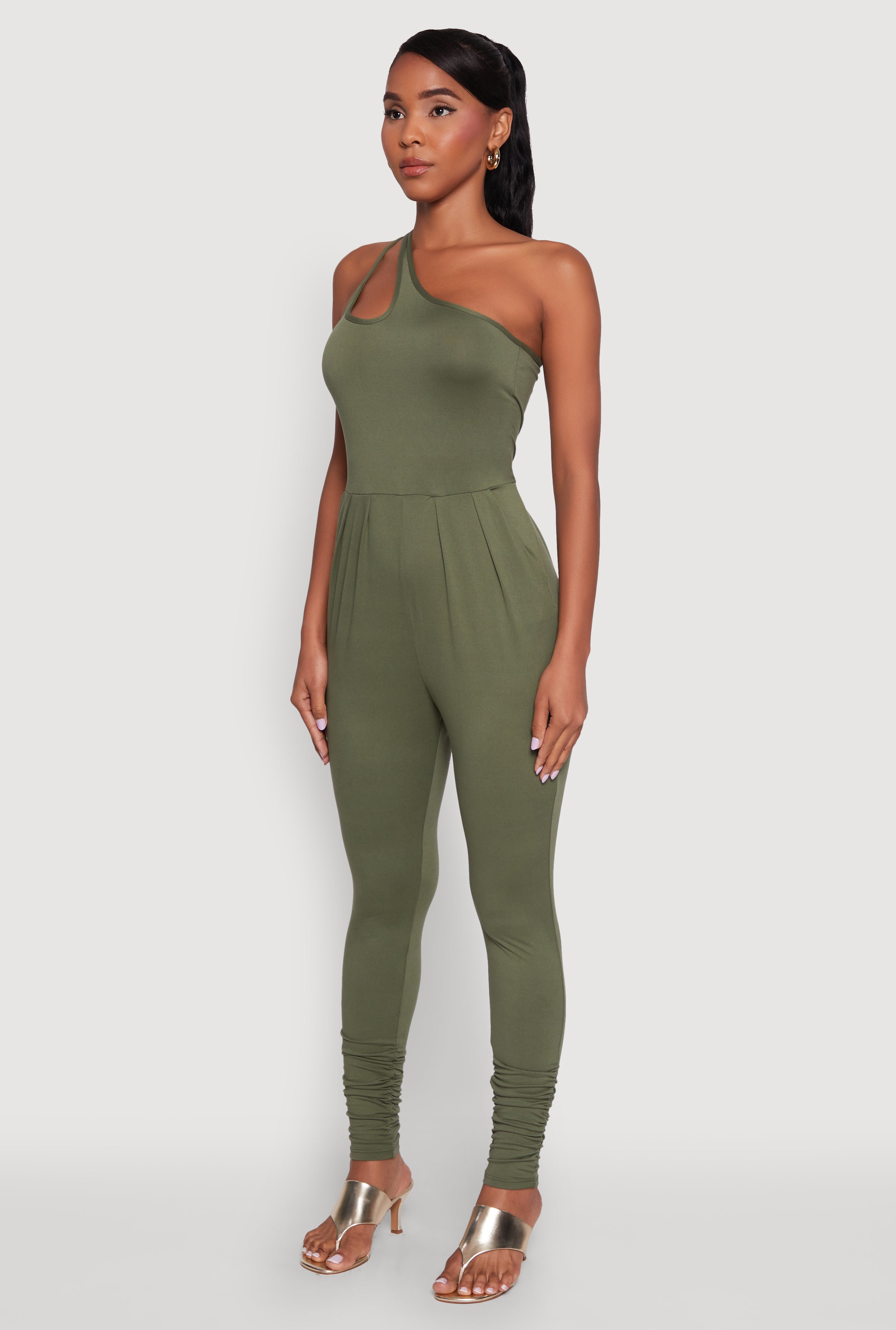 Stylish Cut Out One Shoulder Jumpsuit