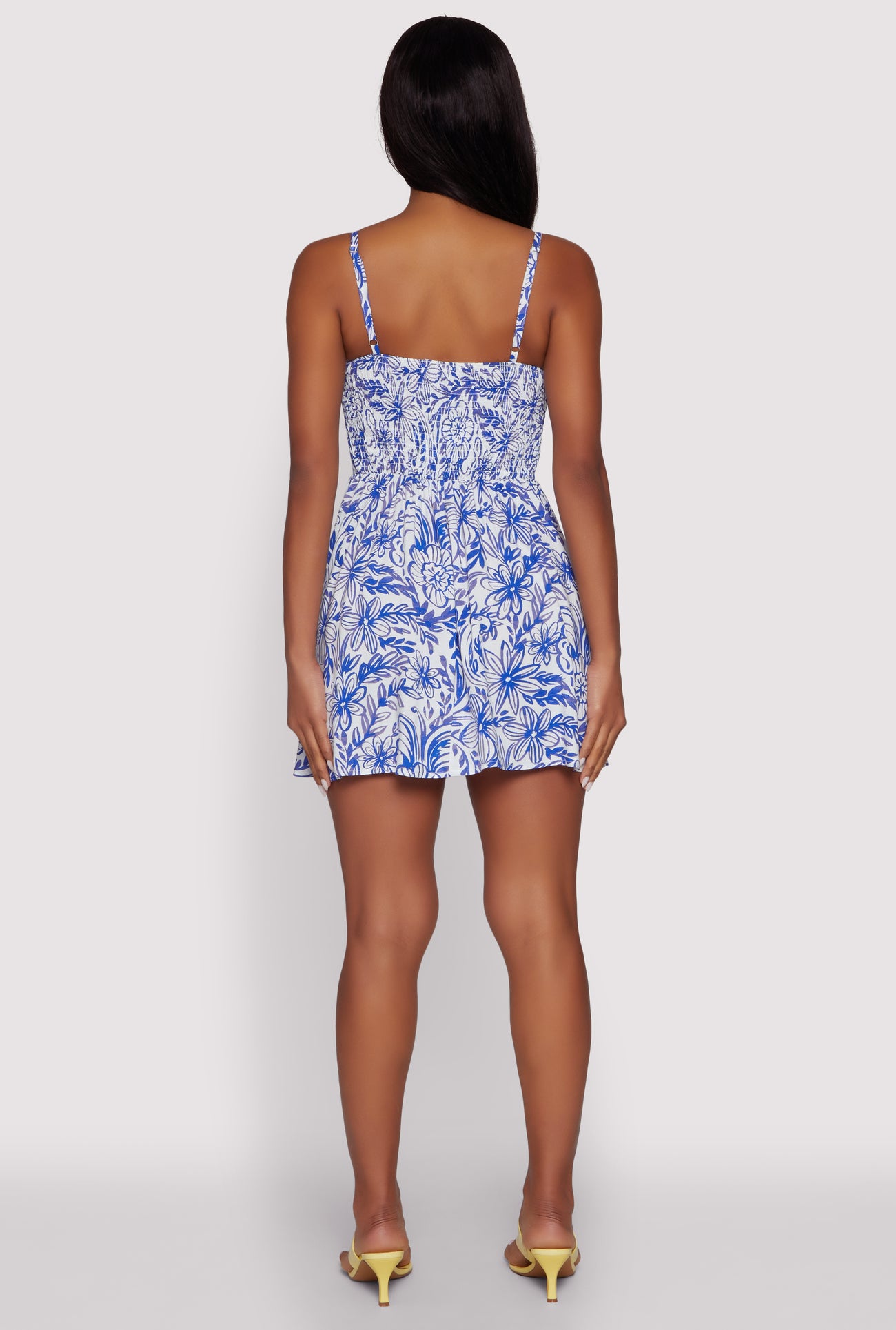 Floral Print Bustier Mini Skater Dress