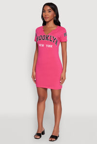 Brooklyn New York Graphic Short Sleeve T Shirt Dress