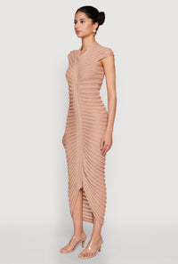 Shadow Striped Knit Midi Dress