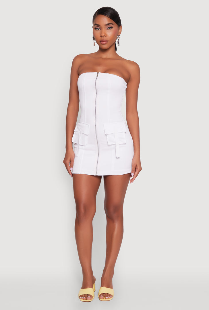 Solid Knit Dresses With Zippers Solid Knit Dresses With Zippers