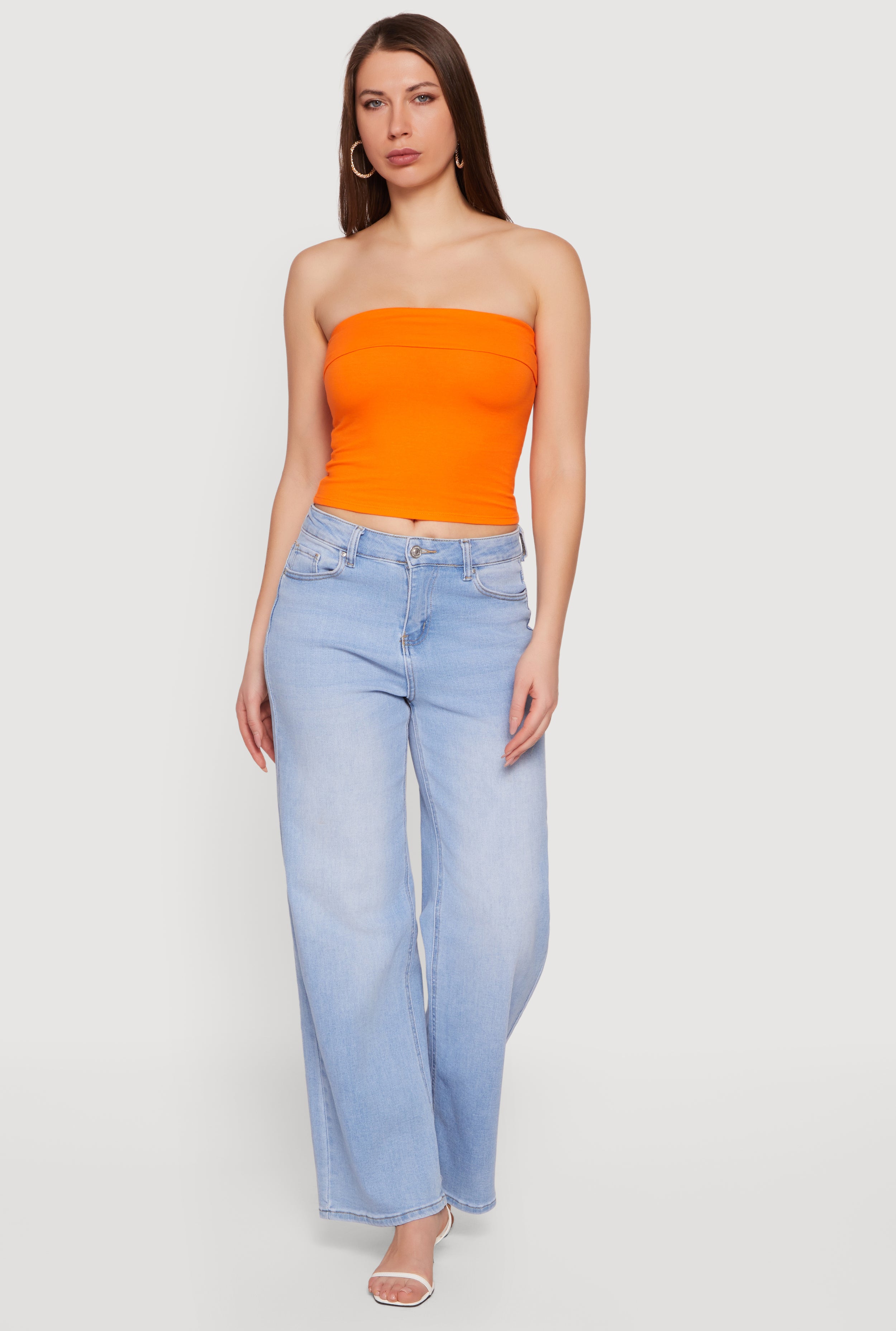 Cropped Fold Over Tube Top
