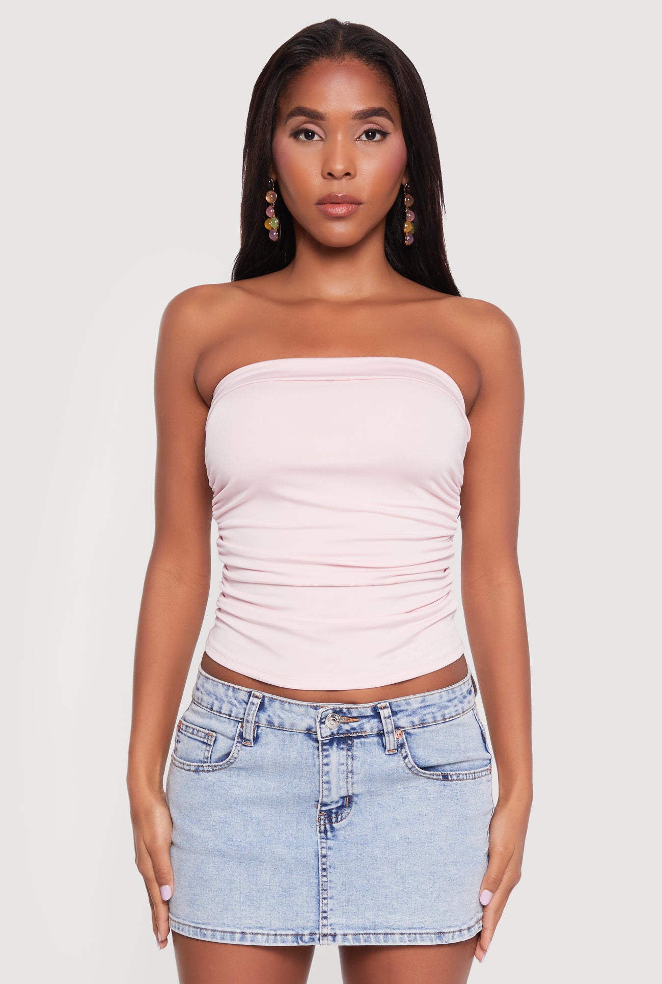 Trendy Side Ruched Tube Top