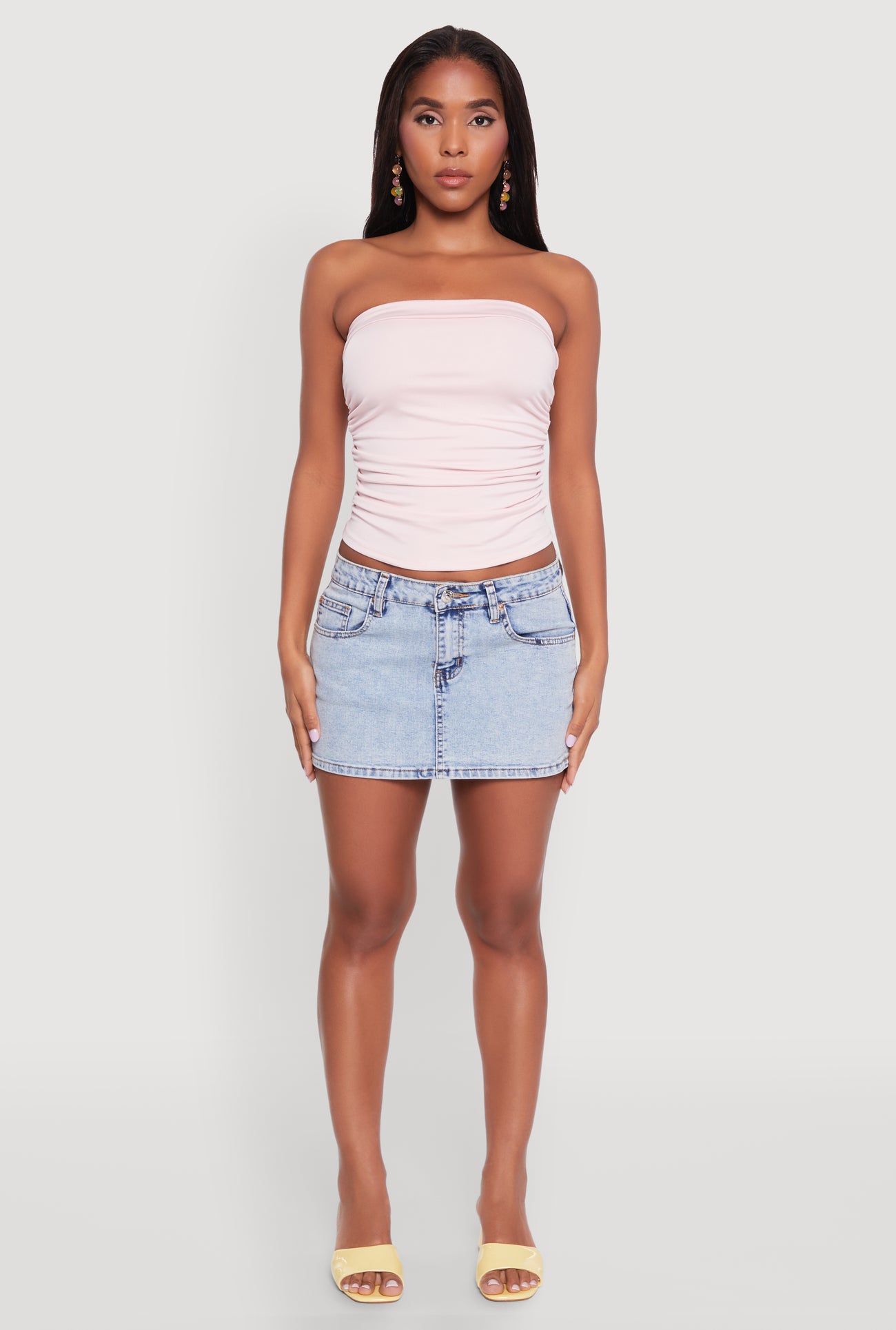 Trendy Side Ruched Tube Top