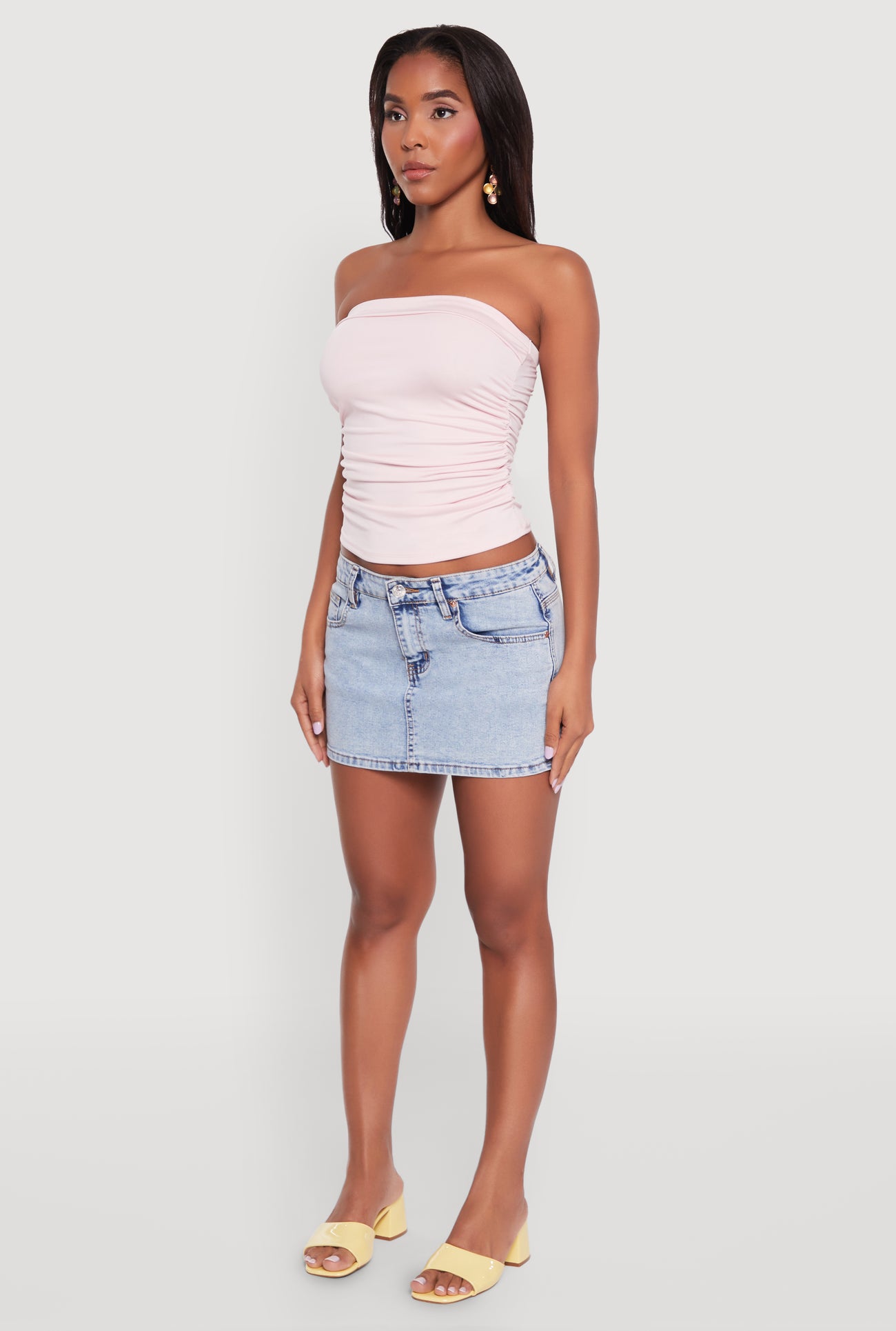 Trendy Side Ruched Tube Top