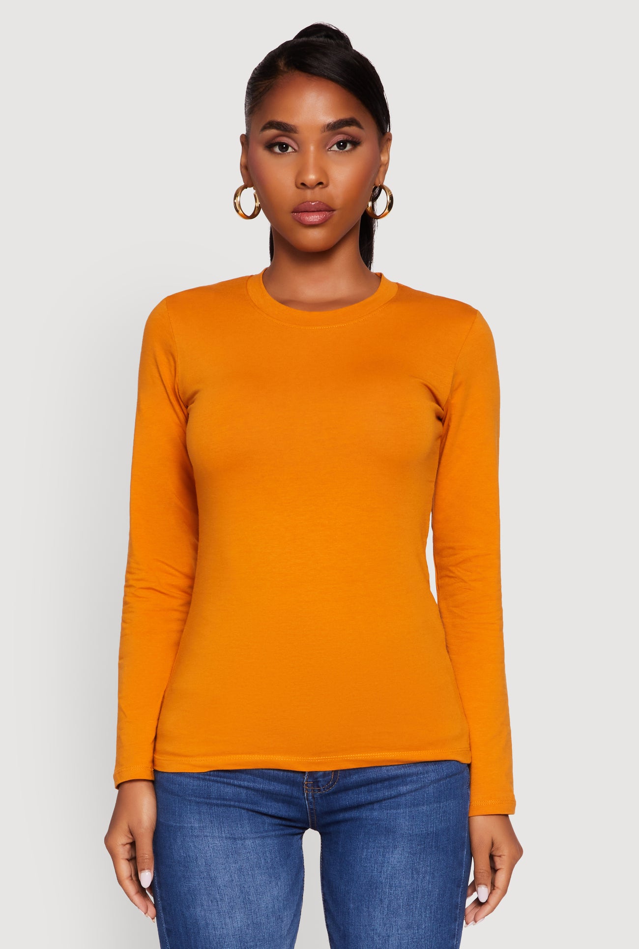 Long Sleeve Basic Crew Neck T-Shirt