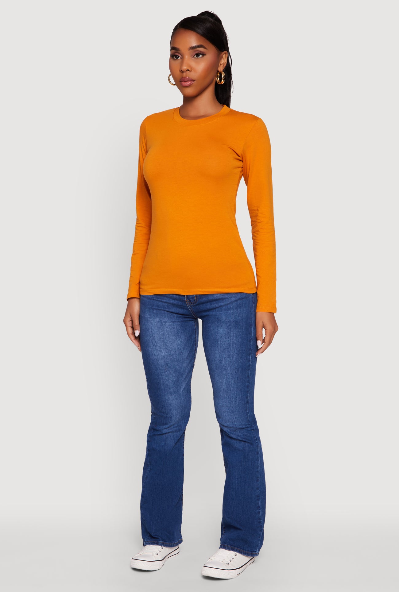 Long Sleeve Basic Crew Neck T-Shirt
