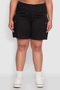 Plus Size Stylish High Waisted Cargo Shorts