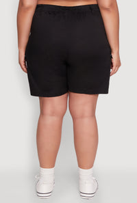 Plus Size Stylish High Waisted Cargo Shorts