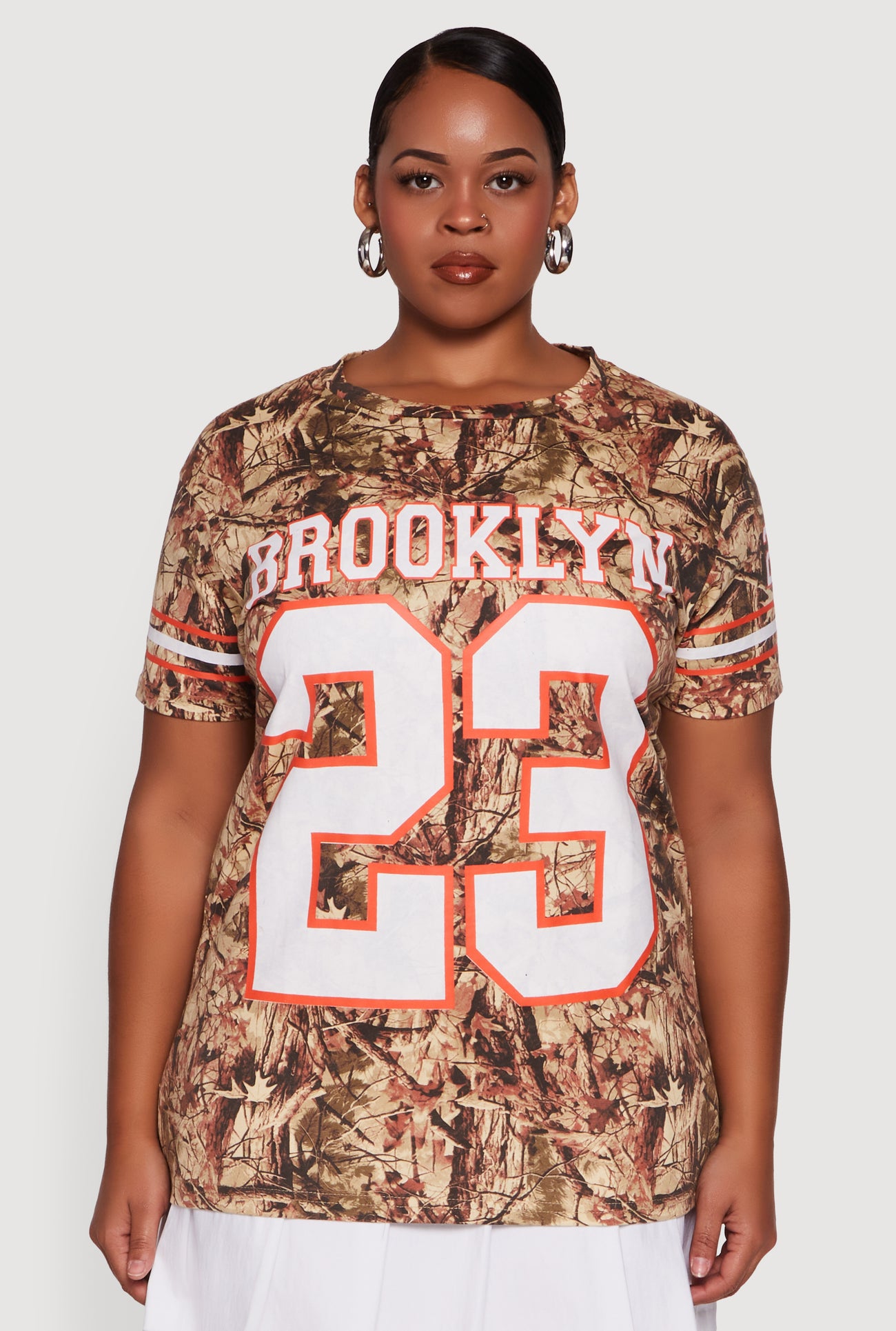 Plus Size Hunter Camo Brooklyn 23 Football T-Shirt