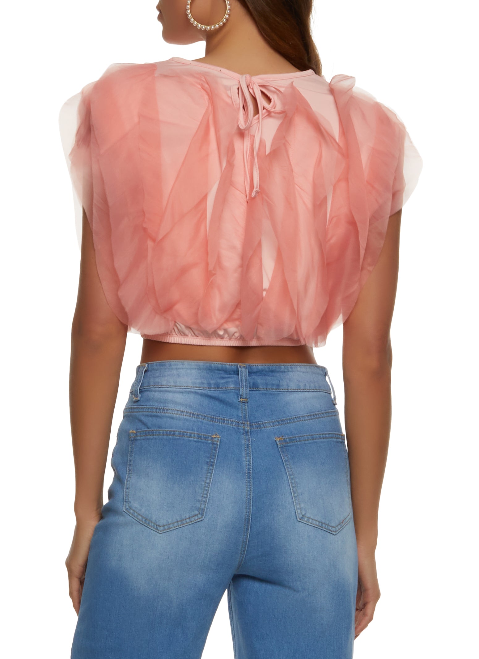 Organza Trim Crop Top
