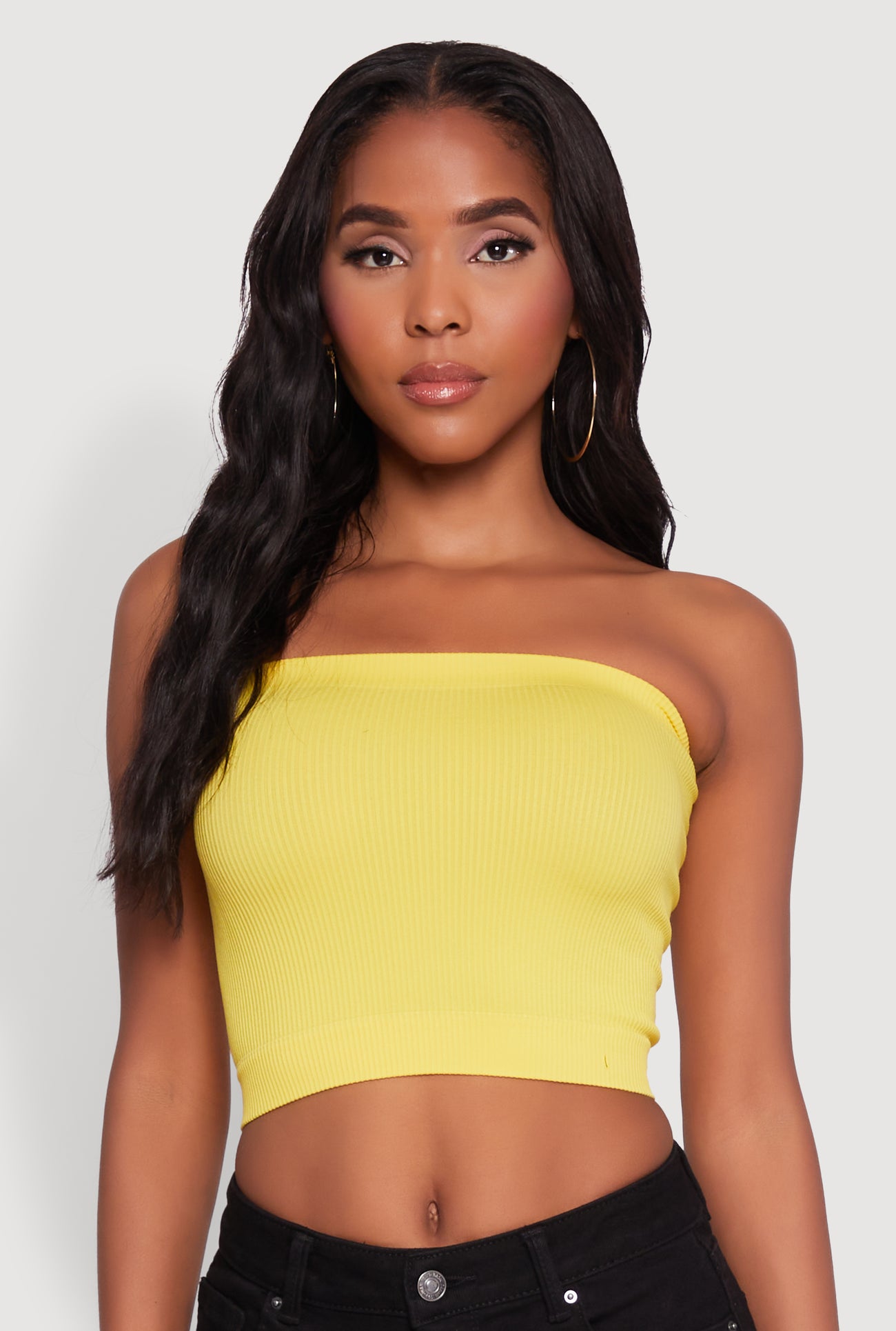 Ribbed Knit Seamless Tube Top