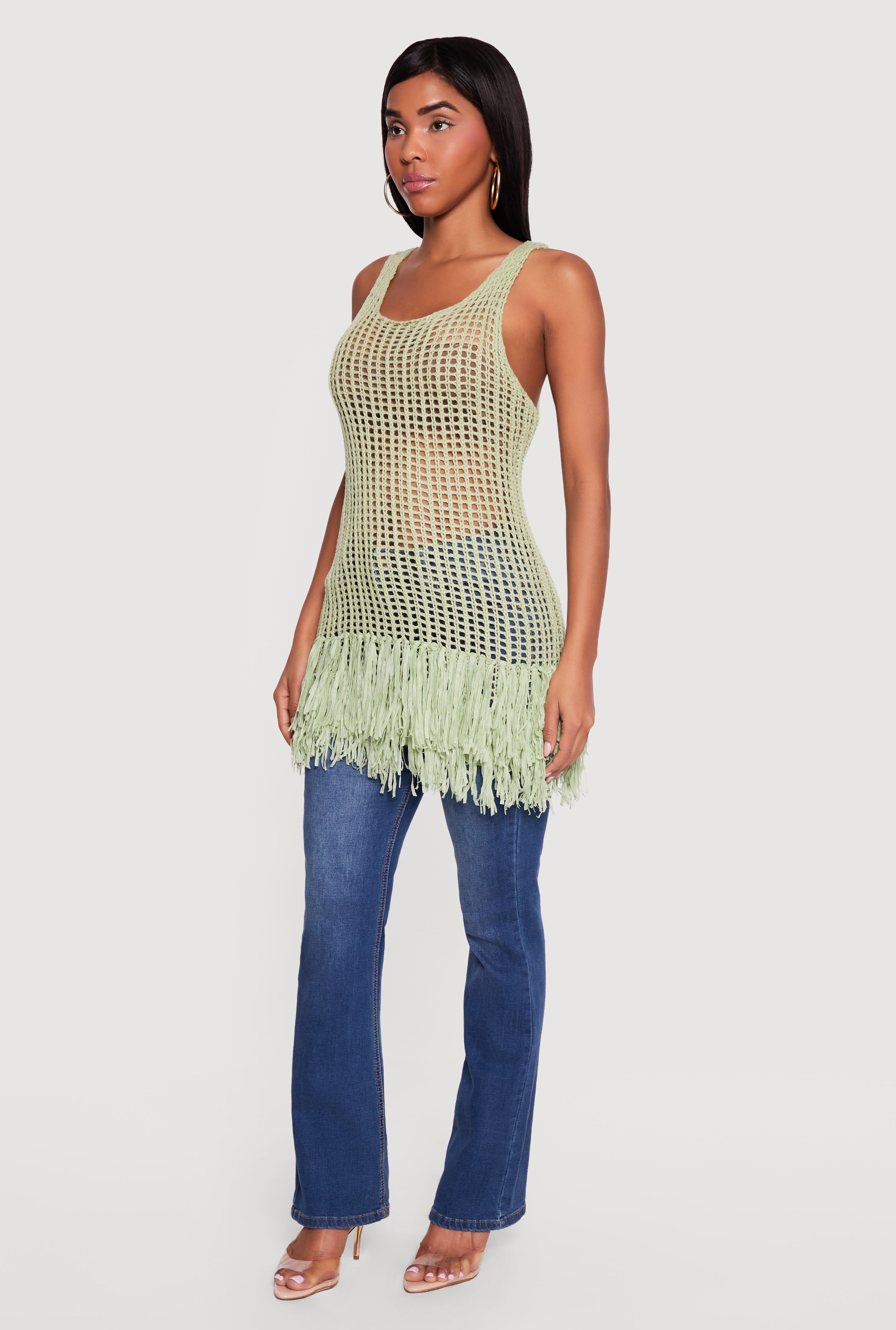 Crochet Fringe Hem Tank Top