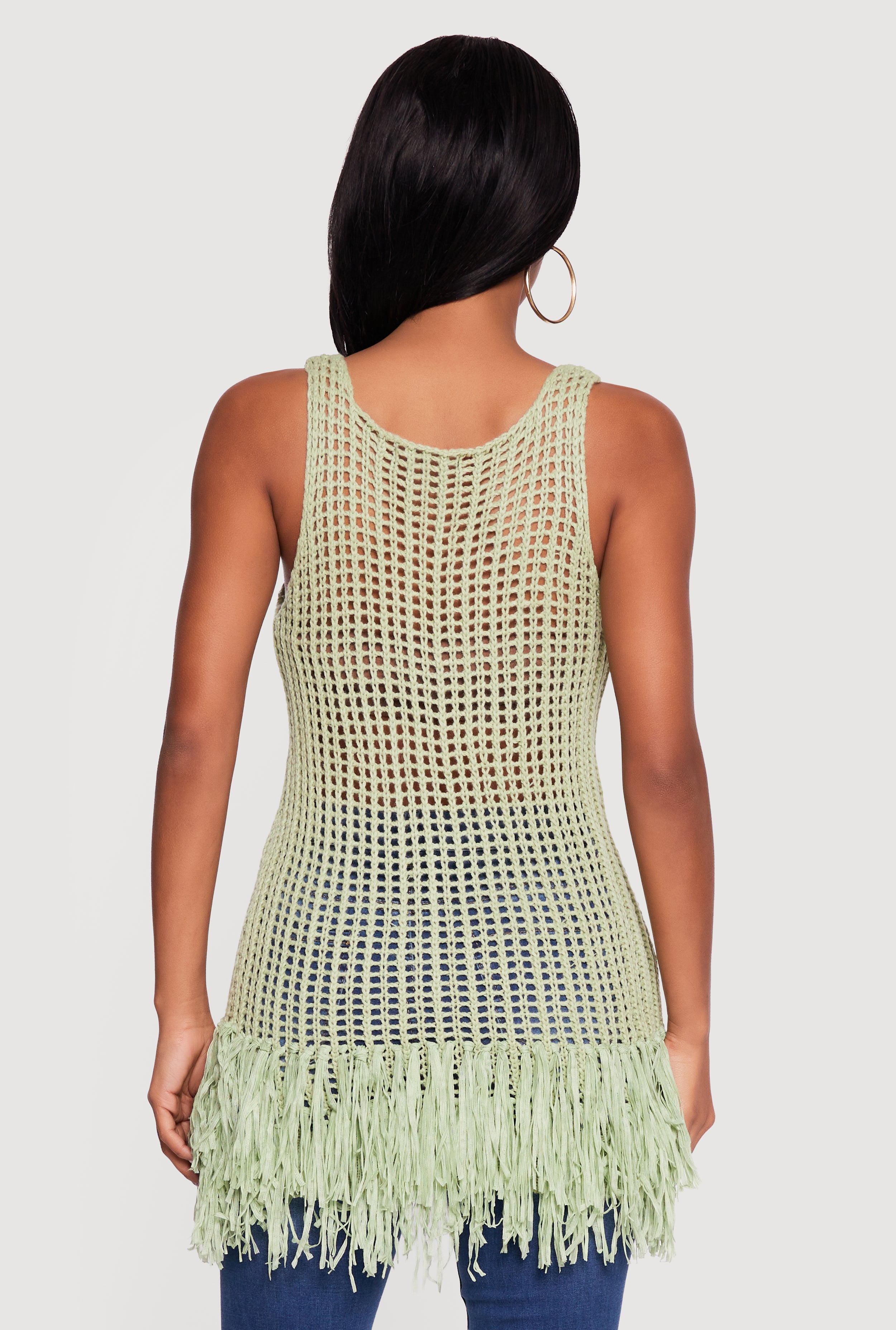 Crochet Fringe Hem Tank Top