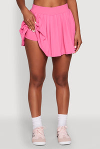 Wide Waist Band Pleated Skort