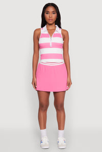 Varsity Stripe Ball Pocket High Waisted Tennis Skirt