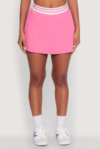 Varsity Stripe Ball Pocket High Waisted Tennis Skirt