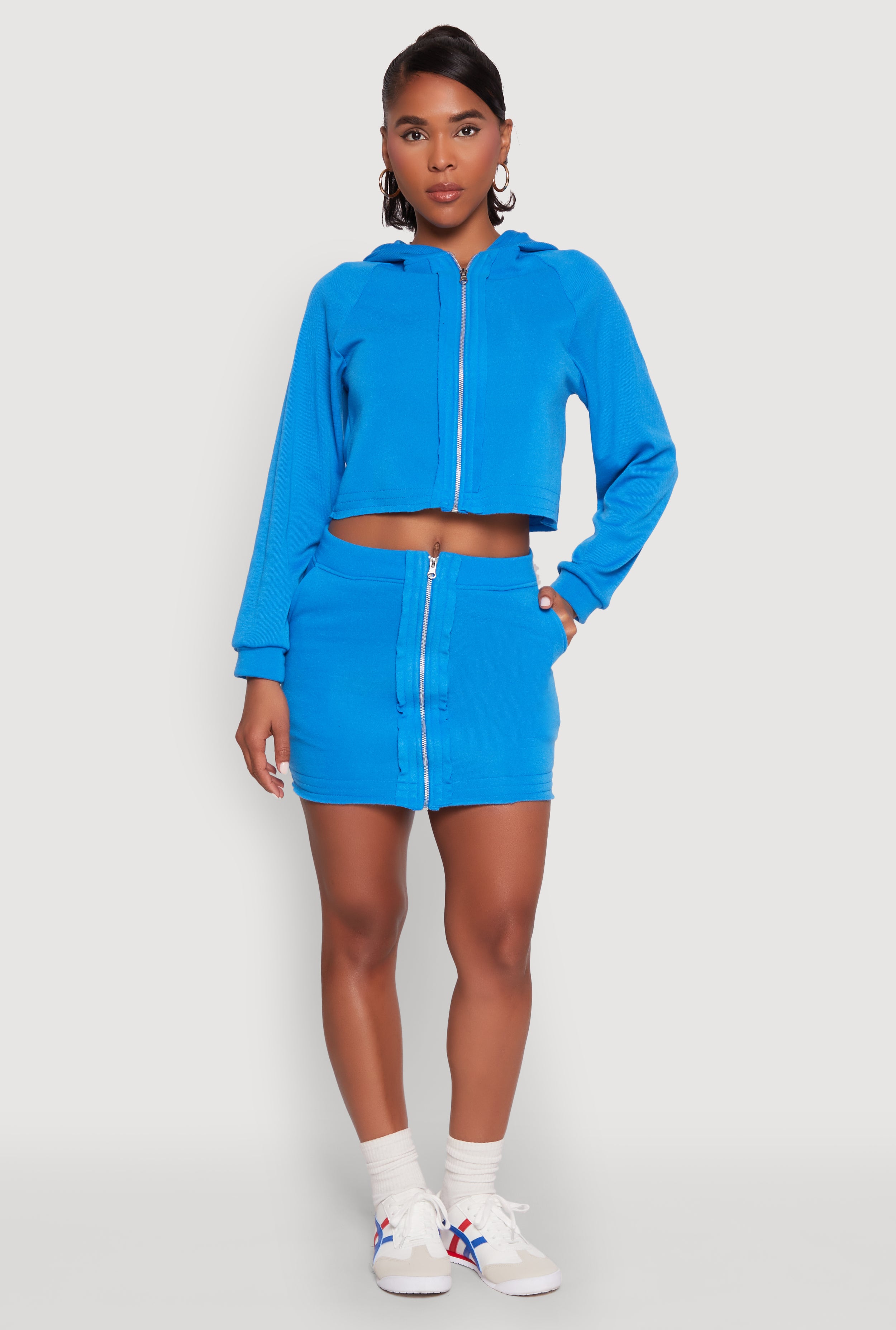 Fleece Lined Zip Front Skirt