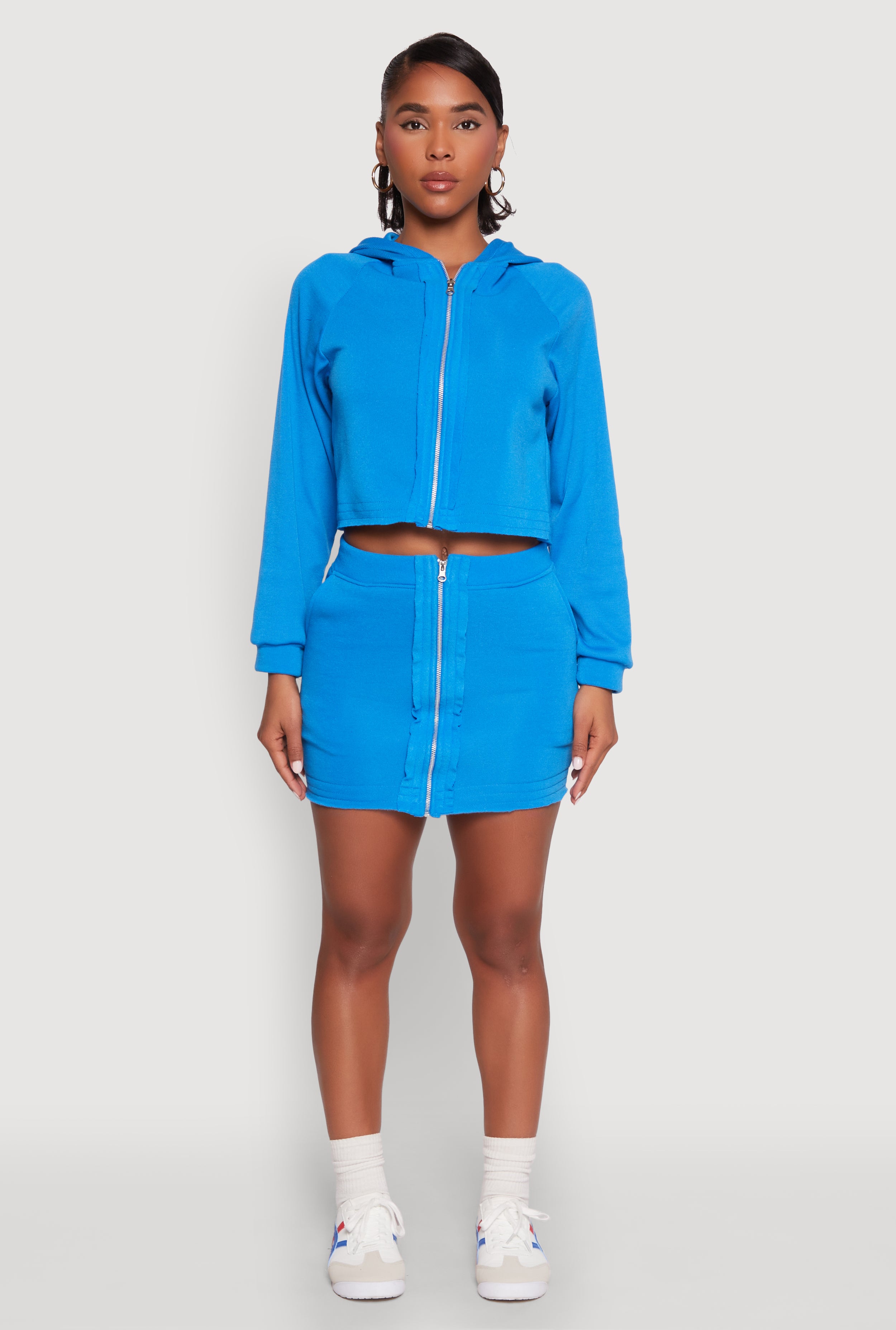 Fleece Lined Zip Front Skirt