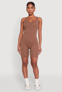 Scoop Neck Tank Biker Romper