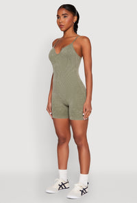Mineral Wash Ribbed Knit Cami Romper