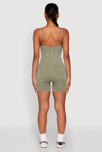Mineral Wash Ribbed Knit Cami Romper