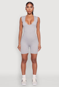 Compression Rib Seamless Plunge Romper