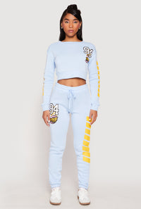 Fleece 94 Love Graphic Cropped Sweatshirt