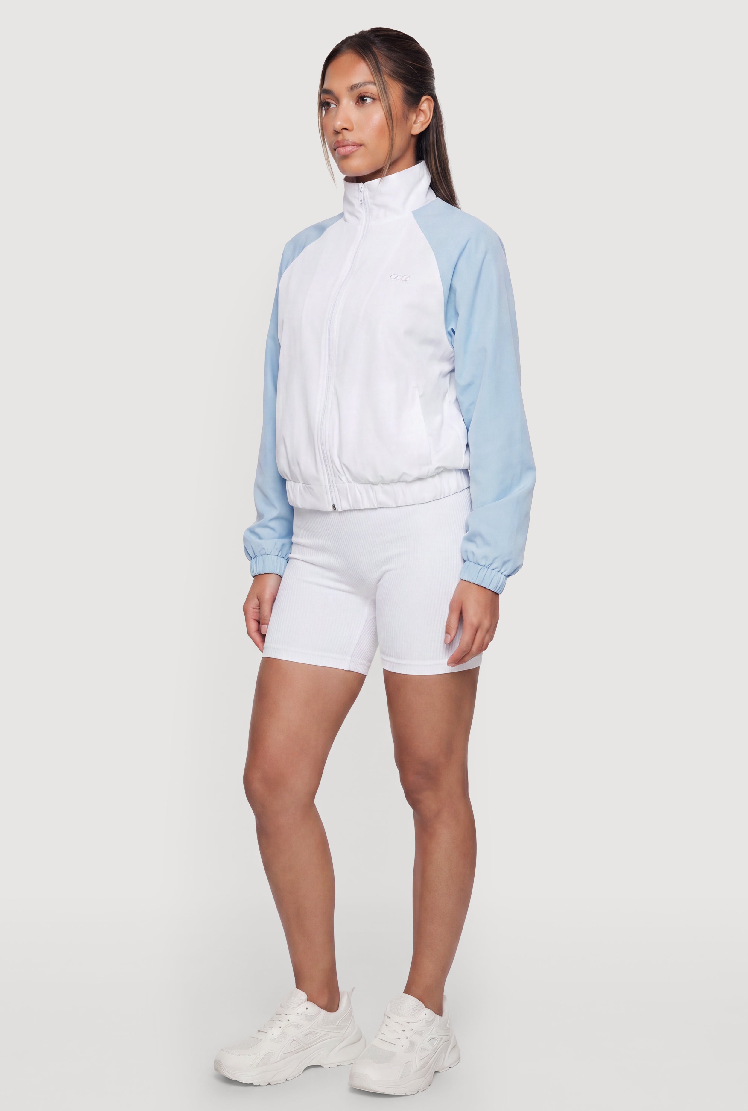 Color Blocked Zip Front Track Jacket