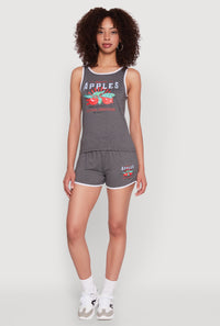 Organic Apples Graphic Tank Top with Contrast Trim