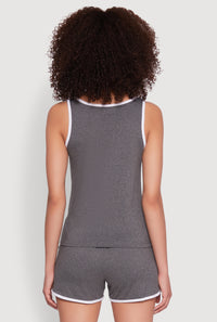 Organic Apples Graphic Tank Top with Contrast Trim