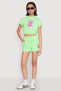 French Terry Bear Graphic Shorts