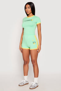 California Short Sleeve Crop Top