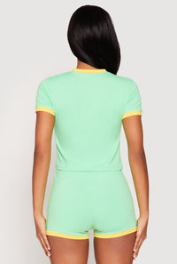 California Short Sleeve Crop Top