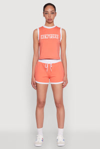 New York Graphic Contrast Trim Tank Top