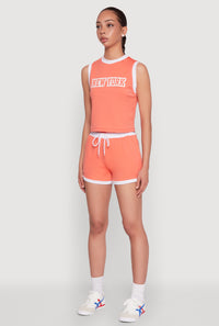 New York Graphic Contrast Trim Tank Top