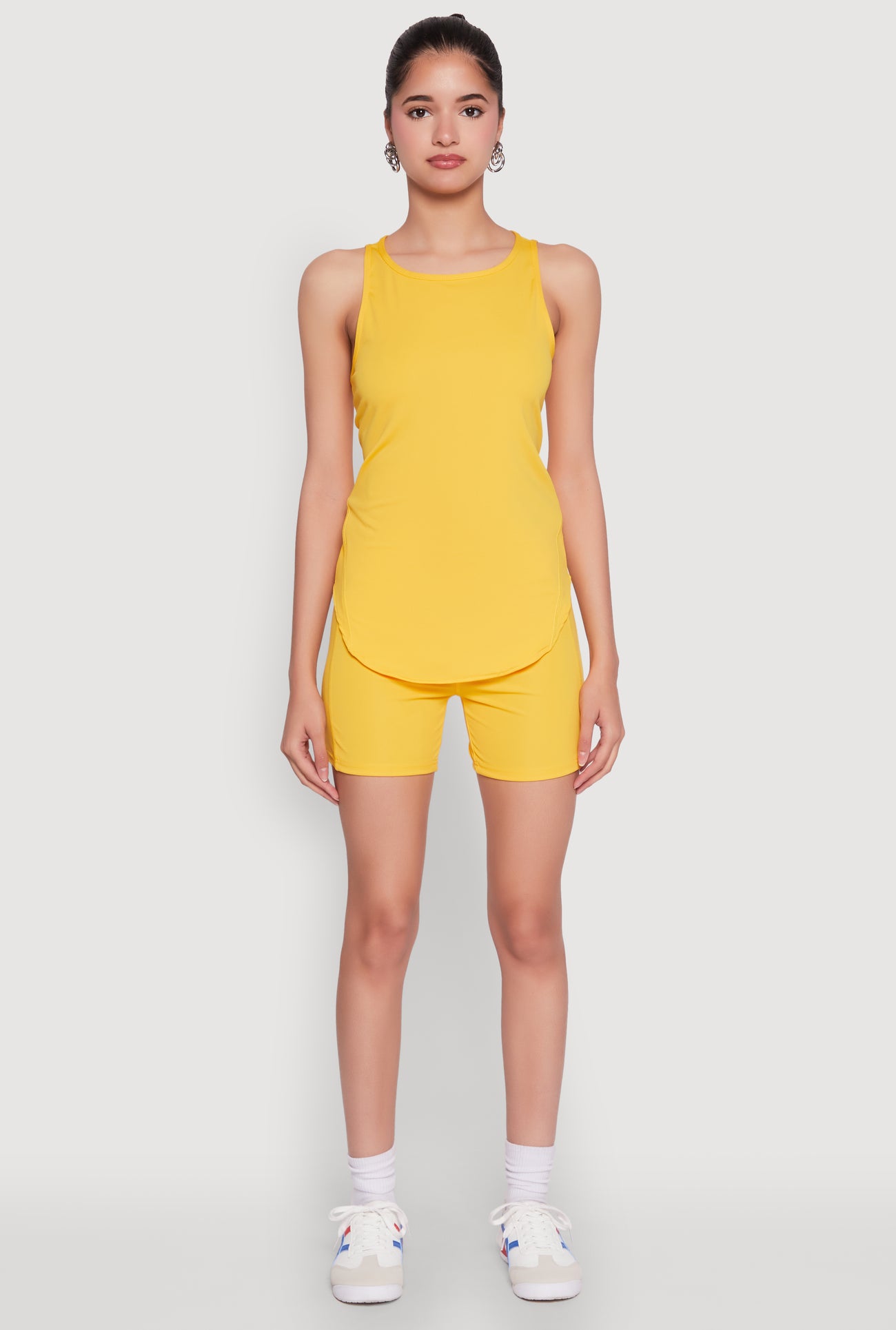 Stylish Mesh Detail High Neck Sleeveless Tank Top