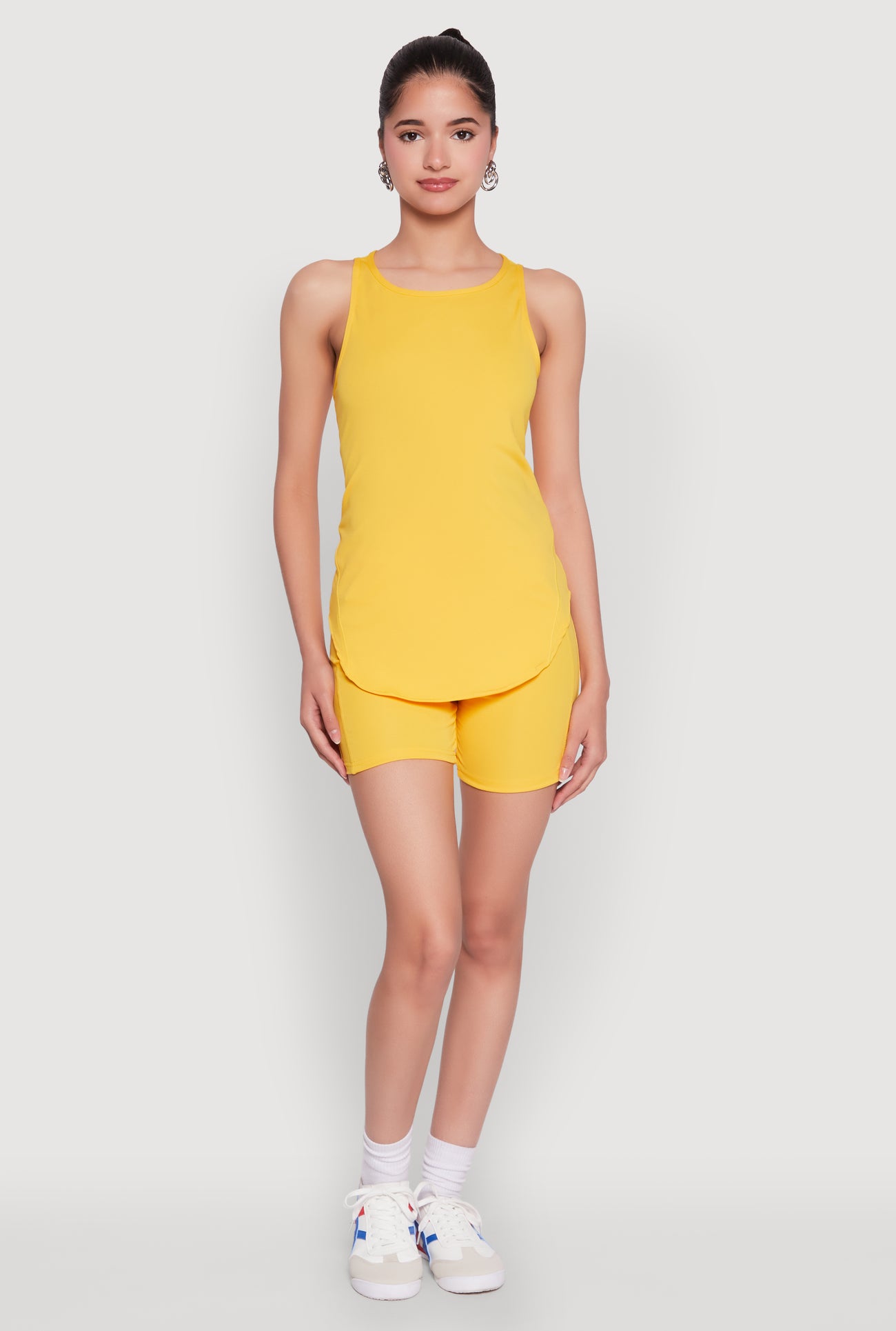 Stylish Mesh Detail High Neck Sleeveless Tank Top