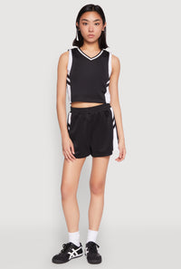 Varsity Stripe Contrast Trim Shorts