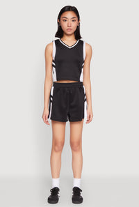 Varsity Stripe Contrast Trim Shorts