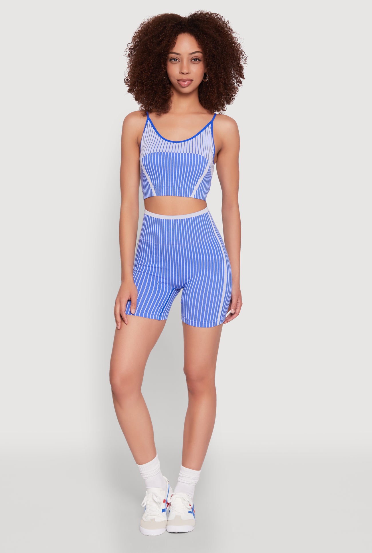 Seamless Color Block Striped Cropped Cami