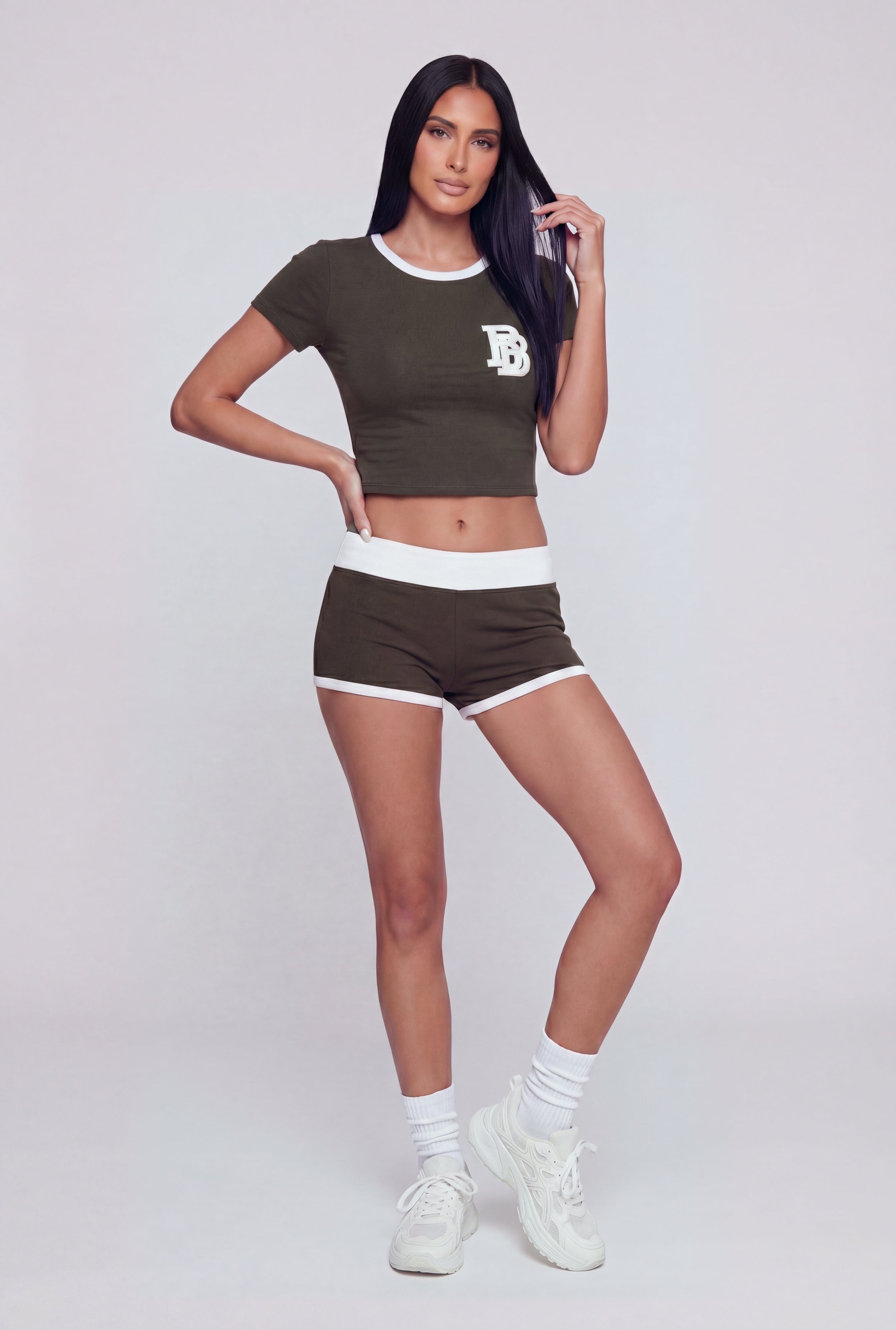 French Terry Micro Shorts with Contrast Trim