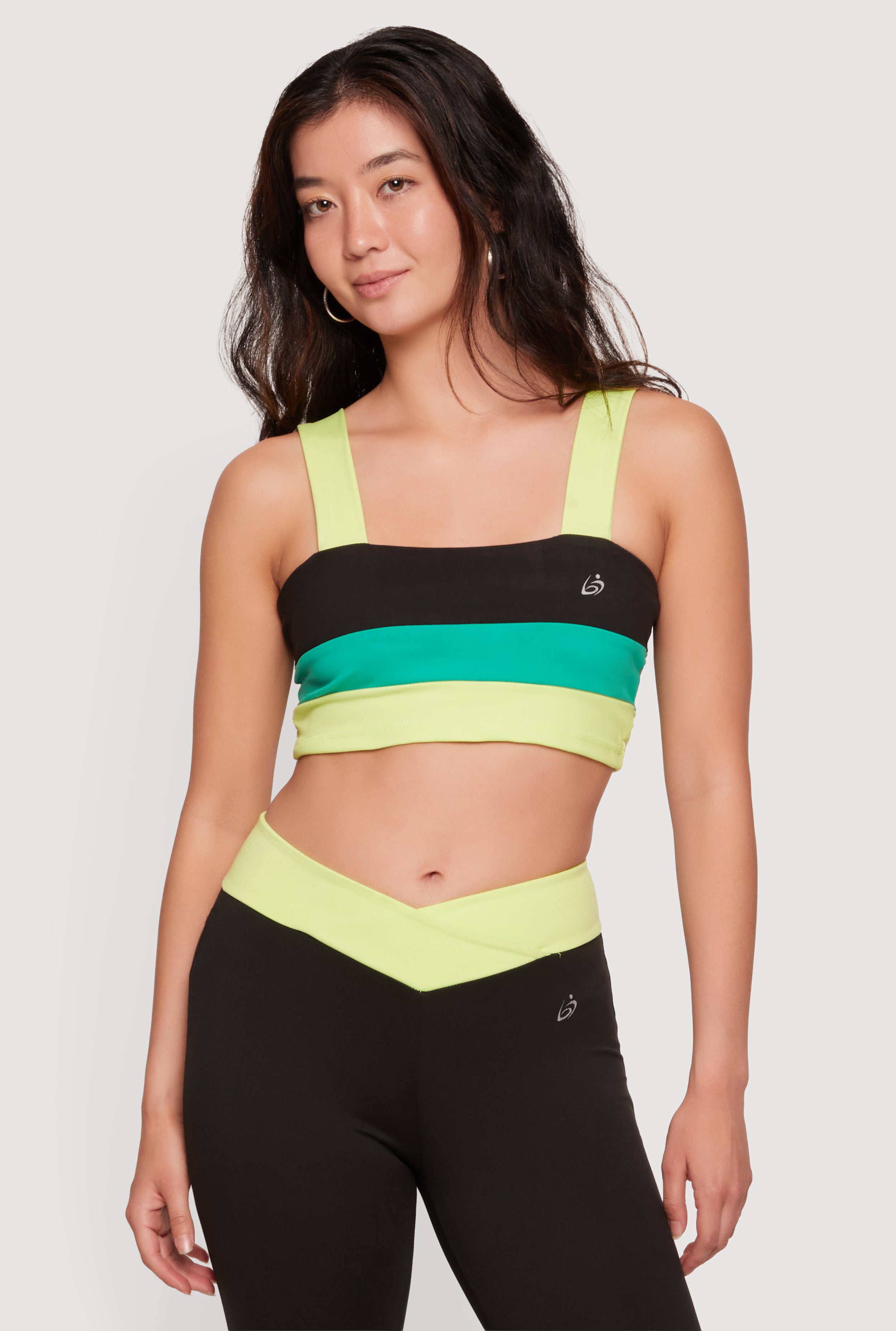 Cropped Color Blocked Active Top