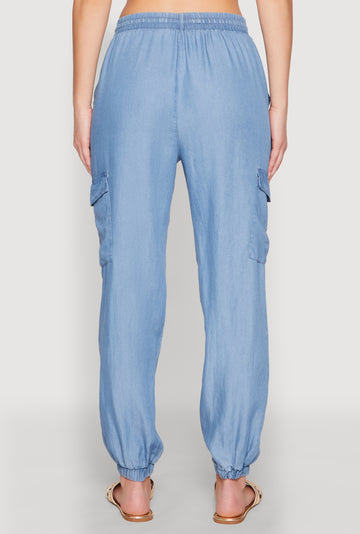 Chambray Cargo Joggers