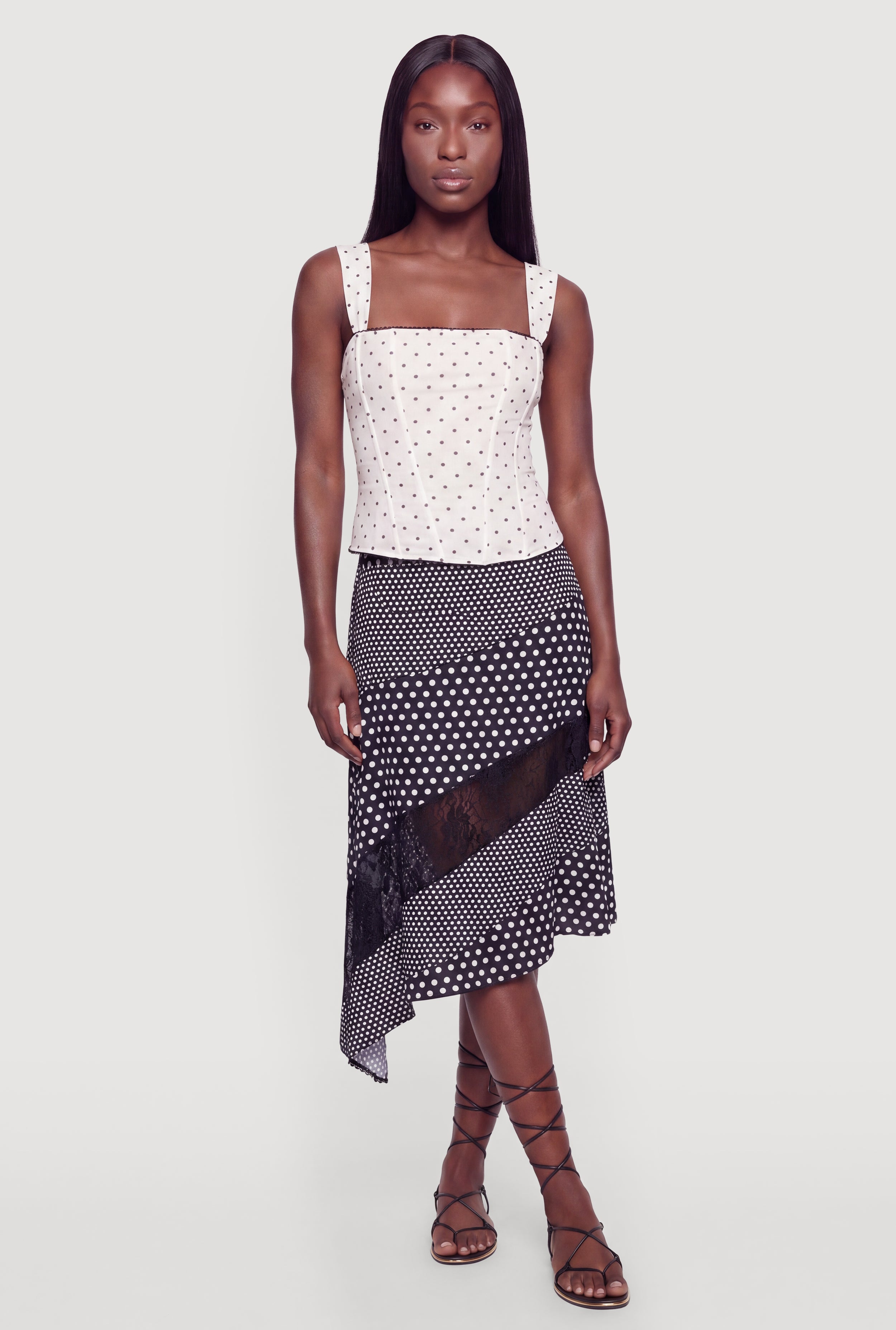 High Waisted Asymmetrical Skirt | Rainbow Shops